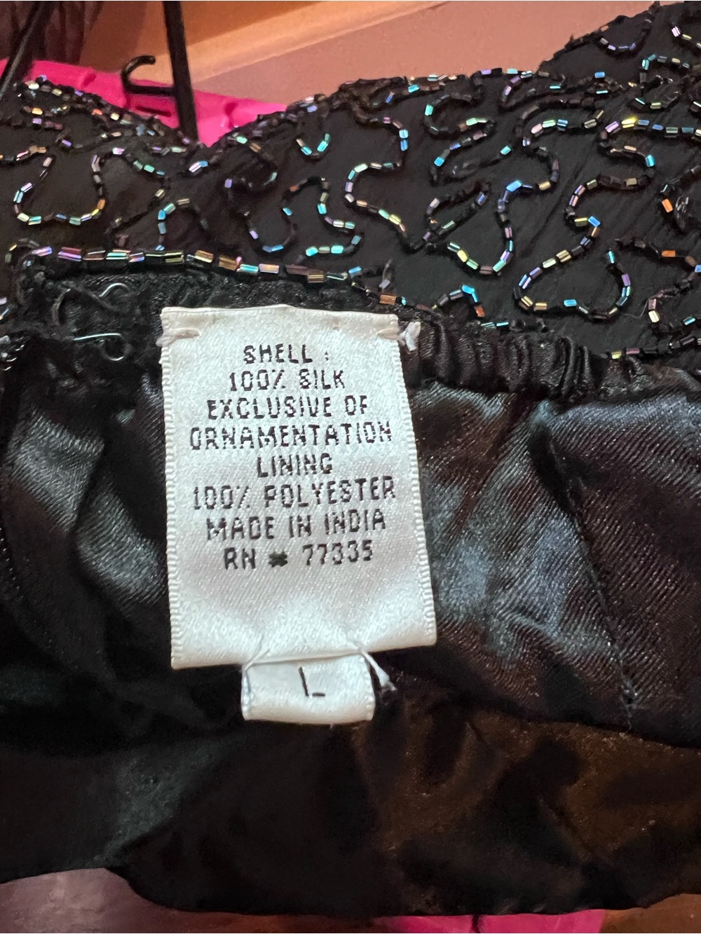 Vintage Scala Iridescent Black Beaded Mini Dress - Picture 4 of 6